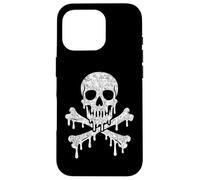 Teschio gocciolante ossa incrociate scheletro Jolly Roger Flag Horror Custodia per iPhone 16 Pro