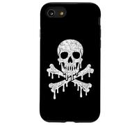 Teschio gocciolante ossa incrociate scheletro Jolly Roger Flag Horror Custodia per iPhone SE (2020) / 7 / 8