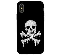 Teschio gocciolante ossa incrociate scheletro Jolly Roger Flag Horror Custodia per iPhone X/XS