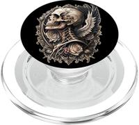 Teschio gotico ali rose biker tattoo vintage angelo skull PopSockets PopGrip per MagSafe