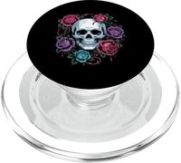 Teschio gotico e rose scure fiori romantici uomini donne bambini PopSockets PopGrip per MagSafe