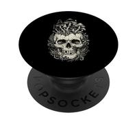 Teschio gotico fungo vintage scuro arte botanica PopSockets PopGrip Adesivo