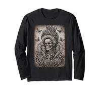 Teschio Gotico Regina Rose Macabre Art Dark Fantasy Maglia a Manica