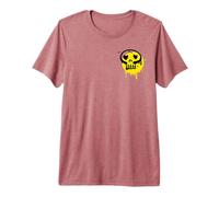 Teschio Graffiti Occhi a Cuore Giallo Maglietta Premium