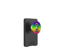Teschio grigio e girasole su sfondo arcobaleno PopSockets PopWallet per MagSafe