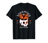 Teschio in Fiore Apri la Tua Mente Streetwear Maglietta