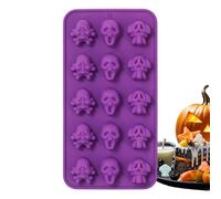Teschio in Silicone - Fabbrica Di Teste Scheletrici Riutilizzati In Cubi Di Ghiaccio, Stampo In Silicone Alimentare | 15 Grotte Non Strato In Silicone Flessibile Per Whisky, Cocktails E Champagne