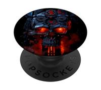 Teschio infernale Steampunk Meccanica fusa del fuoco PopSockets PopGrip Adesivo