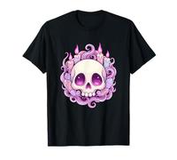 Teschio Kawaii con Cristalli E Candele Magiche Maglietta