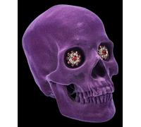 Teschio Lilla Velour - Jewelled Garza - Teschio Fantasy Gothic Decorazione