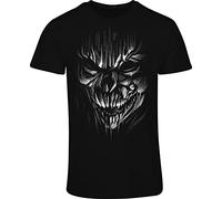 Teschio - Maglietta da uomo con teschio di demone - teschio - t-shirt da uomo - teschio - Halloween - teschio Death Metal Biker gotico, Nero , XXL