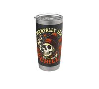 Teschio mentalmente malato ma totalmente freddo Halloween Bicchiere termico in acciaio inox doppia parete
