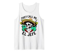 Teschio Messicano Sombrero Call Me El Jefe Cinco de Mayo Canotta