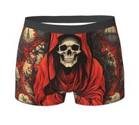 Teschio Mietitore Angelo Morte Astratto Rosso Uomo Boxer Aderenti Elastico Underwear Comfort Boxer Shorts L