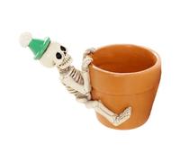 Teschio piante, scheletro orror, per decorazione del prato | Fioriera con foro di drenaggio per Halloween, per casa, ufficio, Halloween, giardino, esterno, terrazza, aiuola