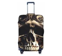 Teschio Rock Roll Skeleton Bone Print Elasticizzato Valigia Universale Elastico Bagagli Protector Sleeve Vacanza Viaggio, Nero , L, Bagaglio a mano
