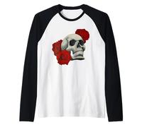 Teschio Rosa Rossa Maglia con Maniche Raglan