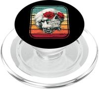 Teschio rose vintage rock teschi fiori retrò rocker regalo PopSockets PopGrip per MagSafe