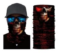 Teschio Rosso Donna Uomo Sciarpa al Collo Durevole Ghetta da Collo Multiuso Decorazione Facciale per Arrampicata Motocicletta Pesca