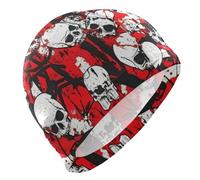 Teschio Rosso Terribile nuoto uomini per Unisex Adulti Capelli Corti tappi impermeabili per le donne nuoto Protezione dei Capelli e Drag Riduzione gorro de natación para hombre