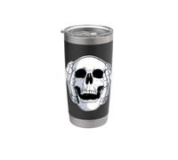 Teschio scheletro che copre le orecchie Hear No Evil Skull Bicchiere termico in acciaio inox doppia parete