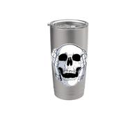 Teschio scheletro che copre le orecchie Hear No Evil Skull Bicchiere termico in acciaio inox doppia parete