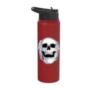 Teschio scheletro che copre le orecchie Hear No Evil Skull Stainless Steel Insulated Water Bottle