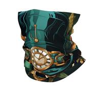 Teschio Steampunk Oro Meccanico Verde Unisex Sciarpa al Collo Traspirante Decorazione Facciale Multiuso Fascia per Capelli per Escursionismo Yoga Motocicletta