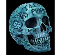 Teschio - Tatuaggio Piggy Bank - Blu - Nemesis Now Teschio Decorazione