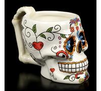 Teschio Tazza - Day Of The Morte - Rosso Cuore - Gotico da Caffè di Tè