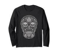 TESCHIO TESCHIO ARTE TESCHIO ARTE HALLOWEEN ARTE TESCHIO DI ZUCCHERO TESCHIO ARTE Maglia a Manica