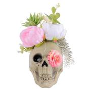 Teschio Testa Scultura Modello Figurine Fiore Teschio Osso Testa di Halloween Finestra Display Decorazioni di Halloween Forniture per feste Forniture