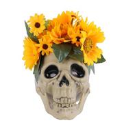 Teschio Testa Scultura Modello Figurine Fiore Teschio Osso Testa di Halloween Finestra Display Decorazioni di Halloween Forniture per feste Forniture