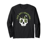 Teschio triste ma crescente Cactus Salute mentale Deserto Night Fun Maglia a Manica