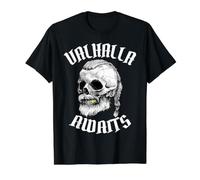 Teschio Vichingo Valhalla attende la Mitologia norrena Odino Dad Men Maglietta con Stampa Grafica Economica