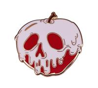 Teschio viso veleno mela spilla spirito creativo mela smalto pin carino cartone animato spilla metallo frutta spille spille distintivo regali Halloween zaini cappelli cappotto decorazione metallo