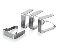 Tescoma 420812 Clip Fermatovaglia 4 Pezzi, Acciaio Inossidabile, Grigio, 4,5 x 7 cm, linea Presto