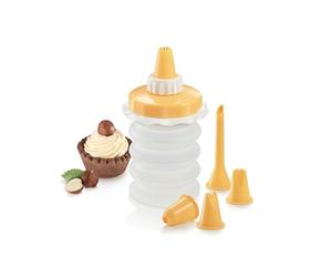 Tescoma 630530 Decoratore per torte e dolci a soffietto con 5 beccucci, linea Delícia, ø 6,4 cm - altezza 14 cm