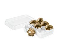 Tescoma 630934 Delicia Tagliabiscotti per Frollini di Natale, Plastica, Oro/Bianco, 1 Pezzo