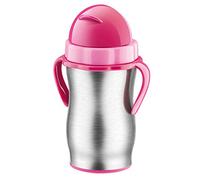Tescoma 668178.19 Bambini Bottiglia Termica con Cannuccia, Acciaio Inossidabile, Rosa, 300 ml, 1 Pezzo