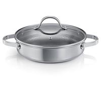 Tescoma 780564 Tegame fondo antiaderente con coperchio ø 24 cm, 2 manici, linea SteelCRAFT