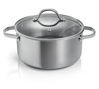 Tescoma 780574 Casseruola antiaderente con coperchio ø 24 cm, capacità 5 litri, linea SteelCRAFT