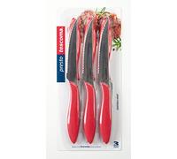 Tescoma 863056.20 Coltello Bistecca, Acciaio Inossidabile, Rosso, 6 unità