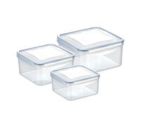 Tescoma 892040 Contenitori quadrati in plastica trasparente 3 pz in 3 misure