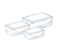 Tescoma 892090 Freshbox Contenitori Rettangolari per Alimenti, Plastica, 0.2 l/0.5 l/1 l, 3 Pezzi