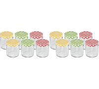 Tescoma 895112 Della Casa Vasetto per Conserve, Vetro, Trasparente/Tappo Multicolore, 200 ml, 6 Pezzi (Confezione da 2)
