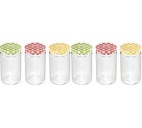 Tescoma 895116 Della Casa Vasetto per Conserve, Vetro, Trasparente/Tappo Multicolore, 700 ml, 3 Pezzo (Confezione da 2)