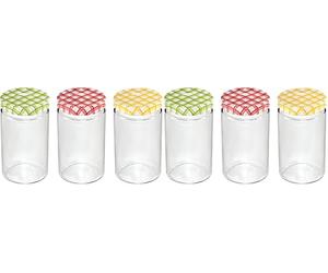 Tescoma 895116 Della Casa Vasetto per Conserve, Vetro, Trasparente/Tappo Multicolore, 700 ml, 3 Pezzo (Confezione da 2)
