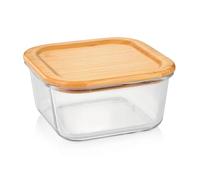 Tescoma 900846 Contenitore in vetro quadrato + coperchio bambù 1,4l