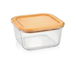 Tescoma 900846 Contenitore in vetro quadrato + coperchio bambù 1,4l